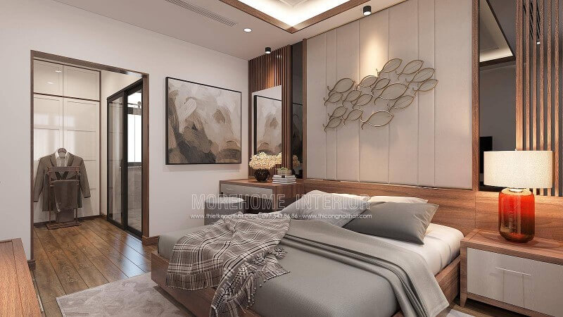 Bạn đang cần tham khảo mẫu phòng ngủ đẹp cho con trai lớn, không gian phòng ngủ khép kín theo phong cách hiện đại với cách trang trí khoa học, độc đáo trong biệt thự Vinhomes Imperia Hải Phòng là một gợi ý khá ấn tượng. Thiết kế nội thất biệt thự