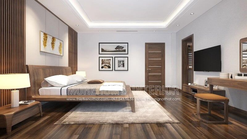 Mẫu cửa gỗ 1 cánh phòng ngủ đẹp bằng gỗ óc chó nhập khẩu chính ngạch