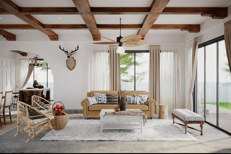 Sản xuất sofa da công nghiệp màu vàng phong thủy cho nội thất phòng khách nhà biệt thự