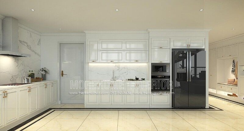 Mẫu thiết kế tủ bếp độc đáo cho căn hộ Penthouse Tây Hồ đã tạo ra ấn tượng sâu sắc.
